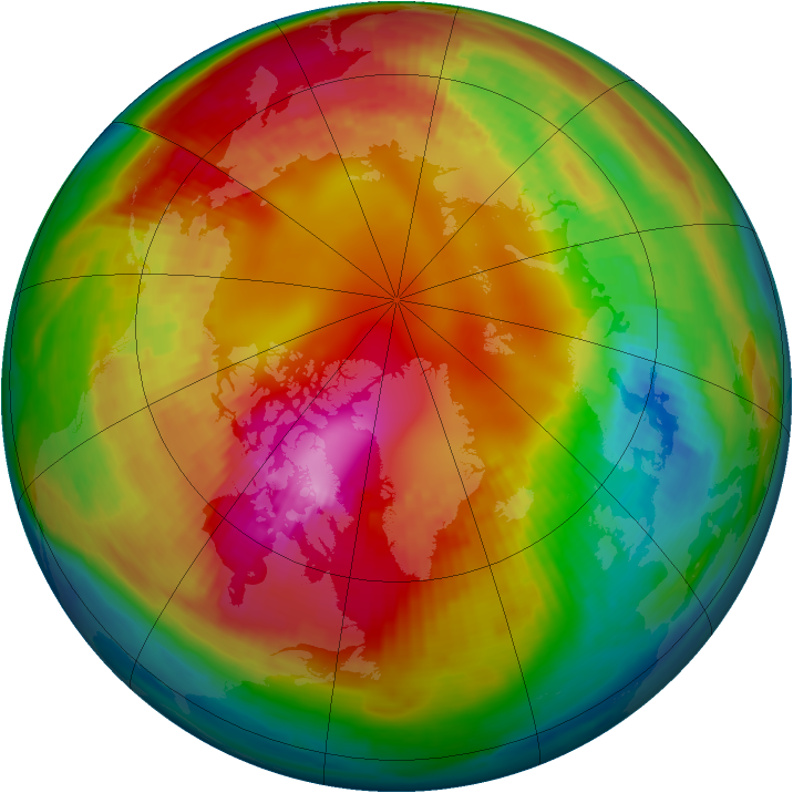Arctic ozone map for 14 February 2001